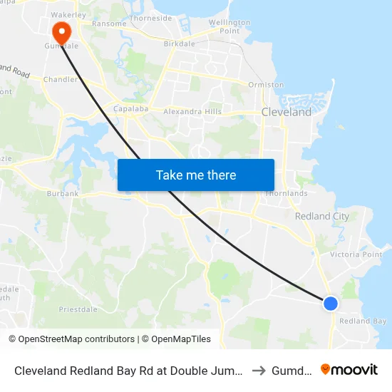 Cleveland Redland Bay Rd at Double Jump Road to Gumdale map