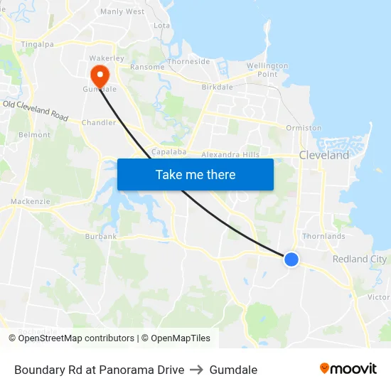 Boundary Rd at Panorama Drive to Gumdale map
