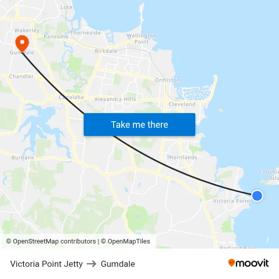 Victoria Point Jetty to Gumdale map