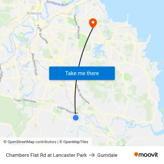 Chambers Flat Rd at Lancaster Park to Gumdale map