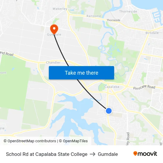 School Rd at Capalaba State College to Gumdale map
