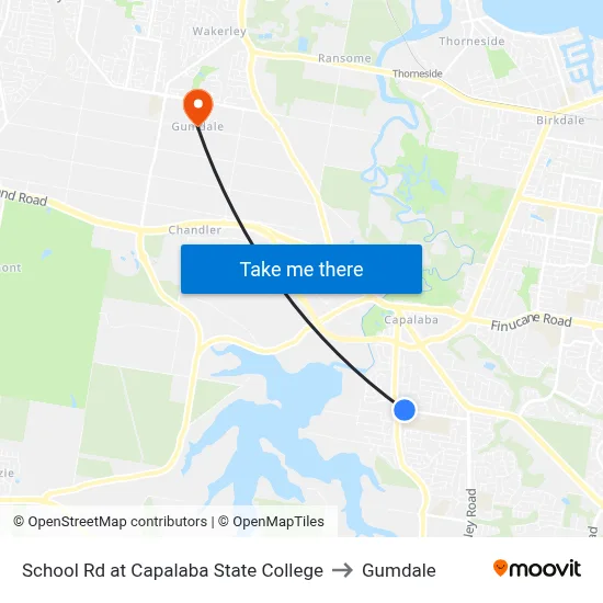 School Rd at Capalaba State College to Gumdale map