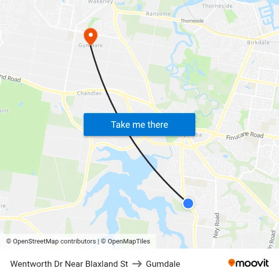 Wentworth Dr Near Blaxland St to Gumdale map