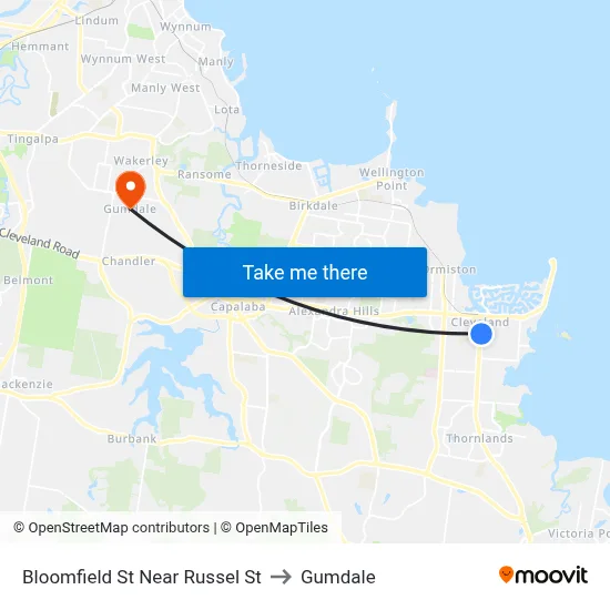 Bloomfield St Near Russel St to Gumdale map