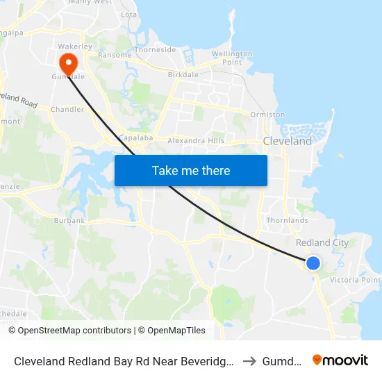 Cleveland Redland Bay Rd Near Beveridge Rd to Gumdale map