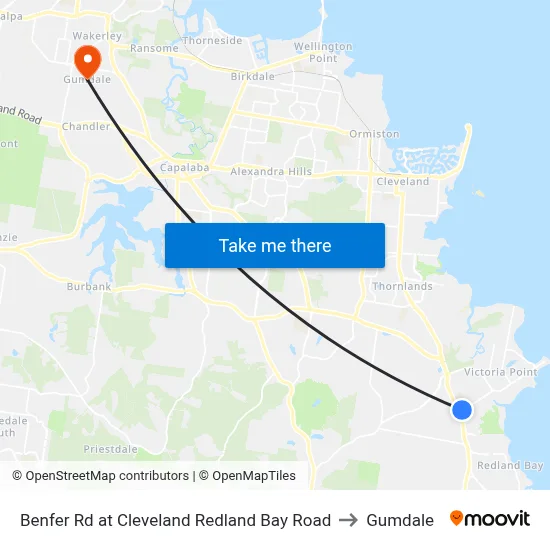 Benfer Rd at Cleveland Redland Bay Road to Gumdale map