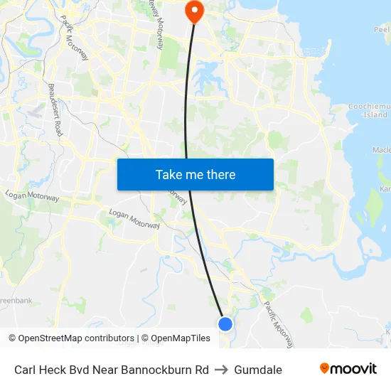 Carl Heck Bvd Near Bannockburn Rd to Gumdale map