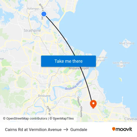 Cairns Rd at Vermilion Avenue to Gumdale map