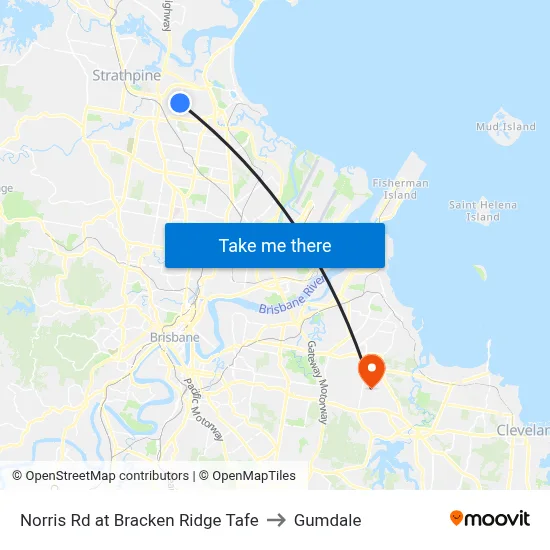 Norris Rd at Bracken Ridge Tafe to Gumdale map