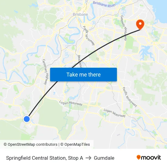 Springfield Central Station, Stop A to Gumdale map