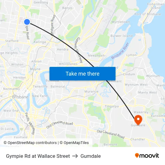 Gympie Rd at Wallace Street to Gumdale map