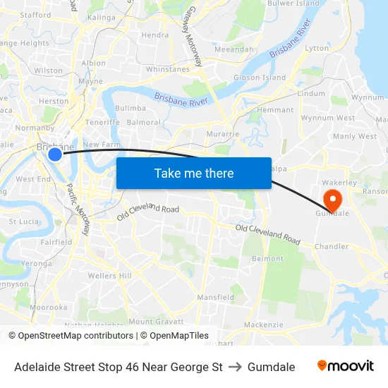 Adelaide Street Stop 46 Near George St to Gumdale map