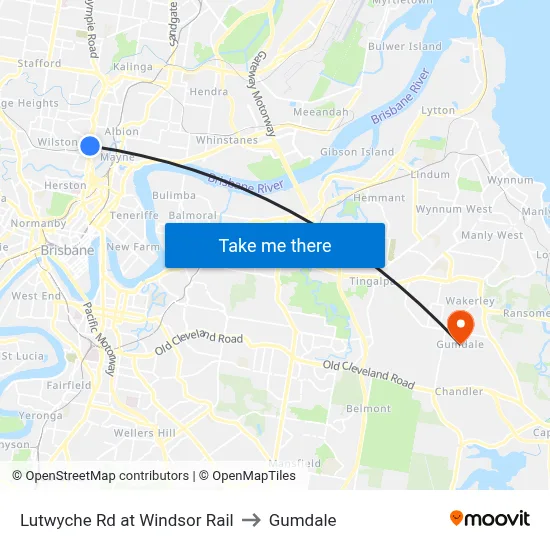 Lutwyche Rd at Windsor Rail to Gumdale map