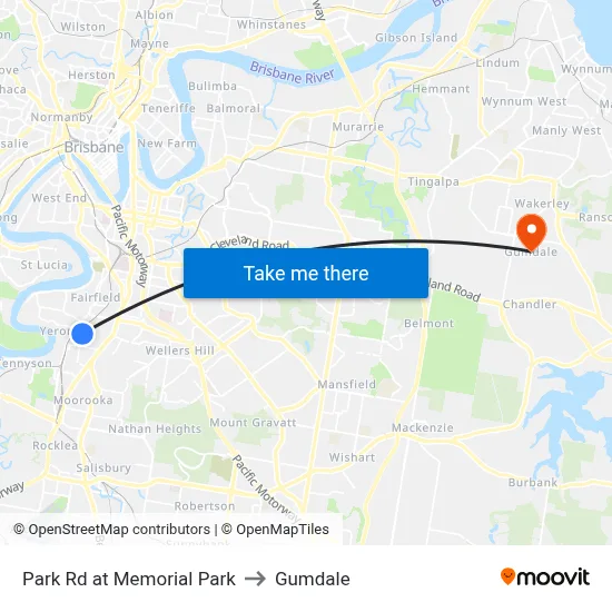Park Rd at Memorial Park to Gumdale map