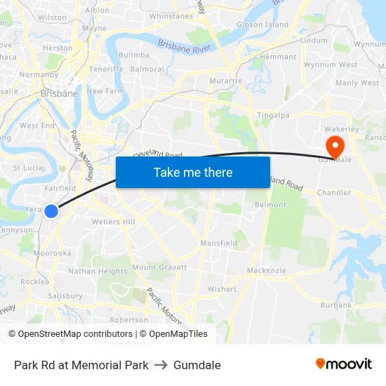 Park Rd at Memorial Park to Gumdale map