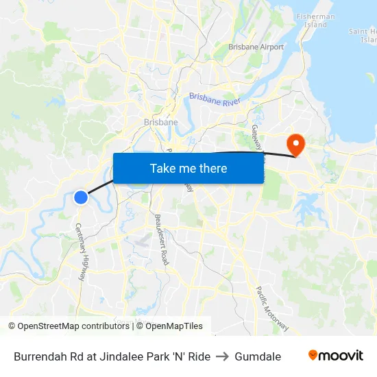 Burrendah Rd at Jindalee Park 'N' Ride to Gumdale map