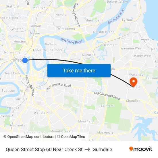 Queen Street Stop 60 Near Creek St to Gumdale map