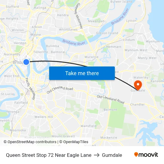 Queen Street Stop 72 Near Eagle Lane to Gumdale map