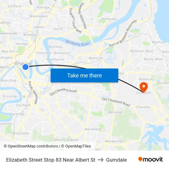 Elizabeth Street Stop 83 Near Albert St to Gumdale map
