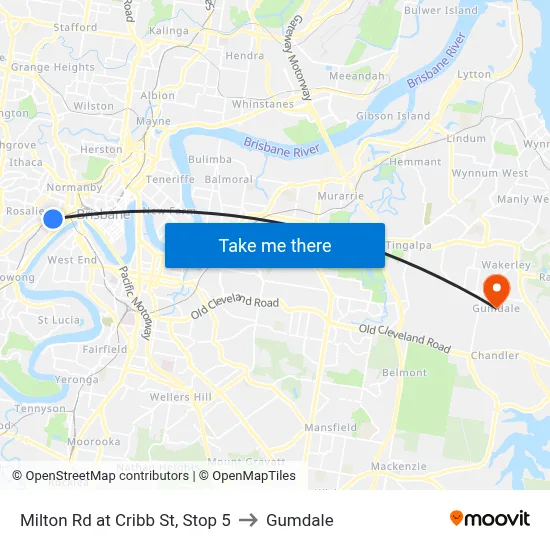 Milton Rd at Cribb St, Stop 5 to Gumdale map