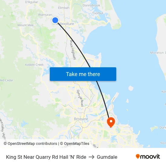 King St Near Quarry Rd Hail 'N' Ride to Gumdale map