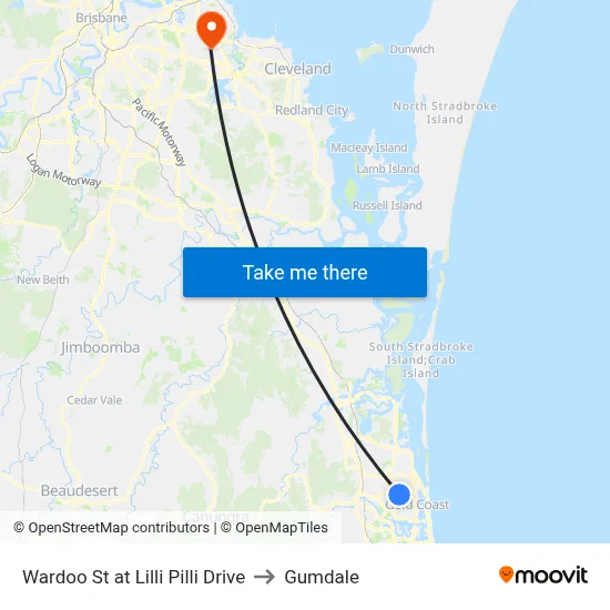 Wardoo St at Lilli Pilli Drive to Gumdale map