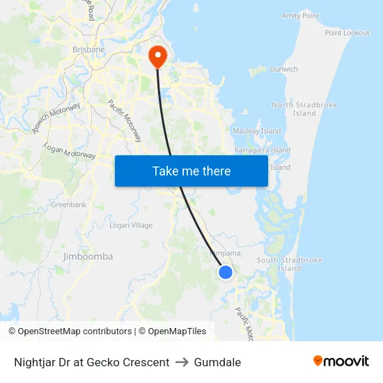 Nightjar Dr at Gecko Crescent to Gumdale map