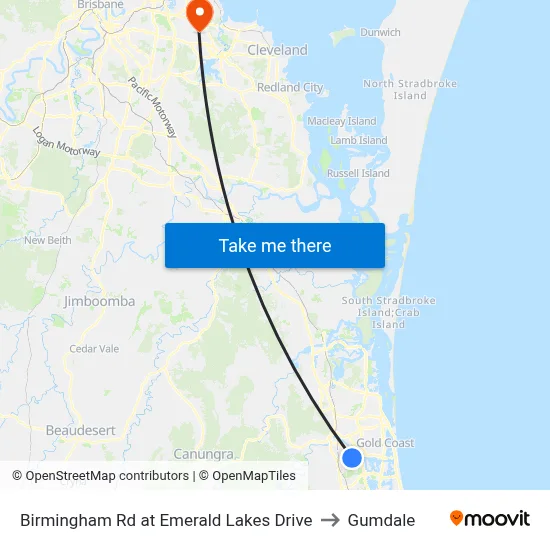 Birmingham Rd at Emerald Lakes Drive to Gumdale map