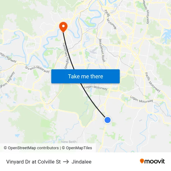 Vinyard Dr at Colville St to Jindalee map