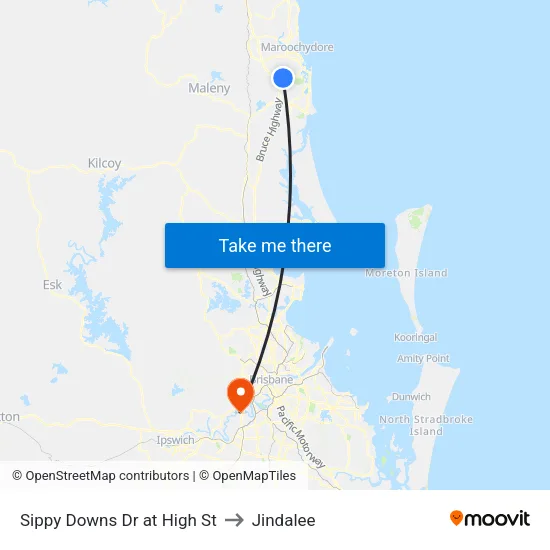 Sippy Downs Dr at High St to Jindalee map