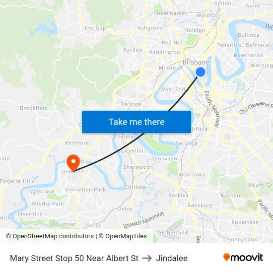 Mary Street Stop 50 Near Albert St to Jindalee map