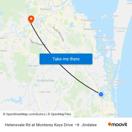 Helensvale Rd at Monterey Keys Drive to Jindalee map