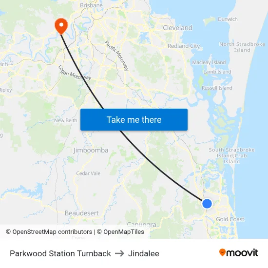 Parkwood Station Turnback to Jindalee map
