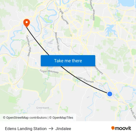 Edens Landing Station to Jindalee map