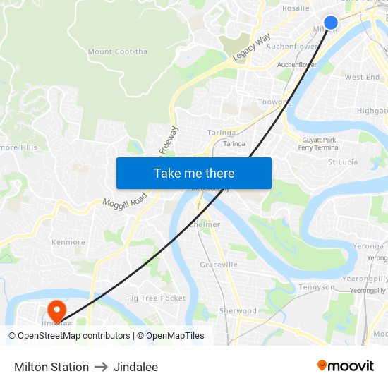 Milton Station to Jindalee map