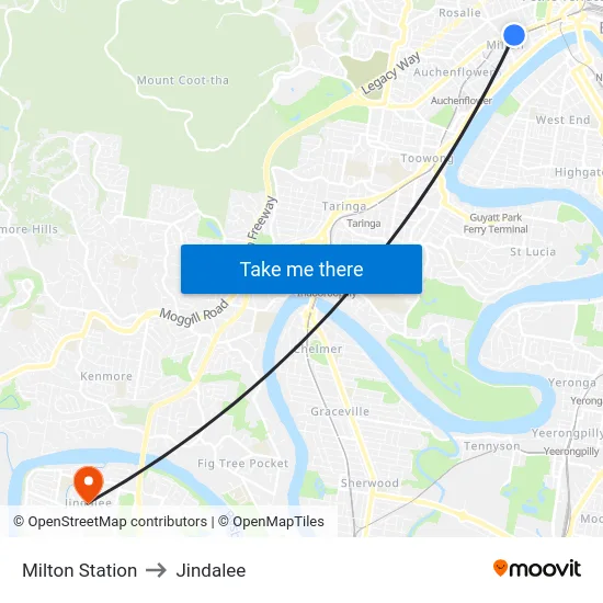 Milton Station to Jindalee map