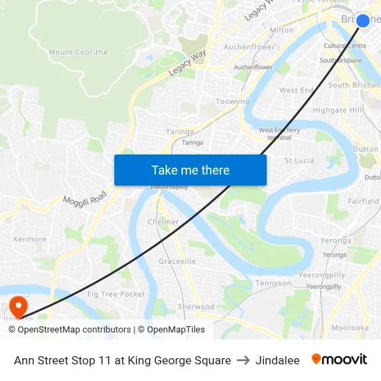 Ann Street Stop 11 at King George Square to Jindalee map