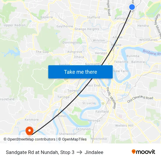 Sandgate Rd at Nundah, Stop 3 to Jindalee map