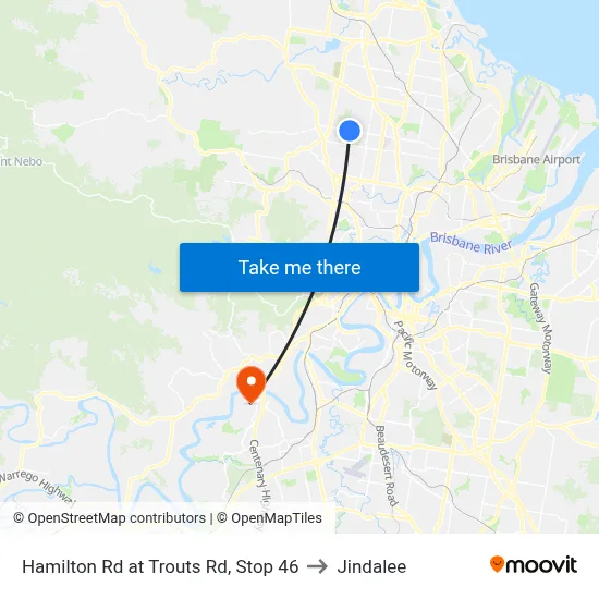 Hamilton Rd at Trouts Rd, Stop 46 to Jindalee map