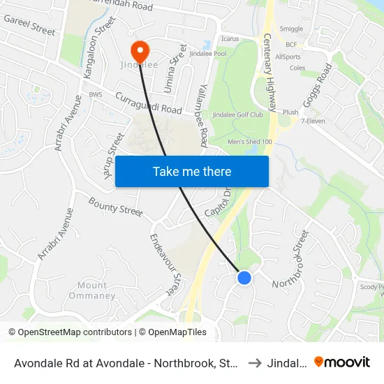 Avondale Rd at Avondale - Northbrook, Stop 60 to Jindalee map