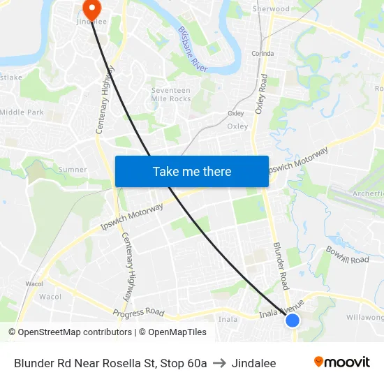 Blunder Rd Near Rosella St, Stop 60a to Jindalee map