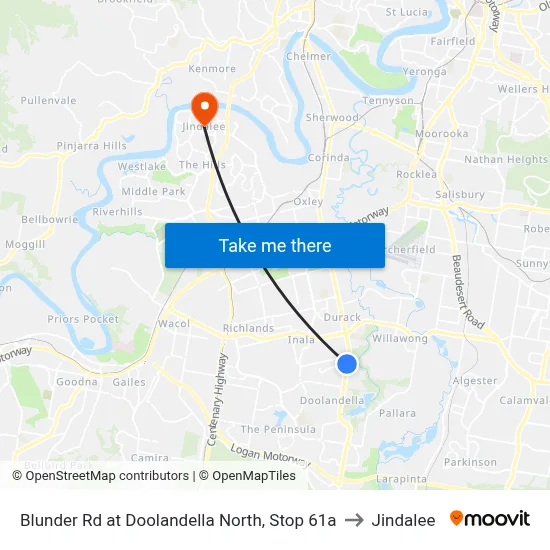 Blunder Rd at Doolandella North, Stop 61a to Jindalee map