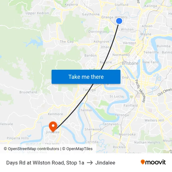 Days Rd at Wilston Road, Stop 1a to Jindalee map