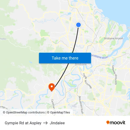 Gympie Rd at Aspley to Jindalee map