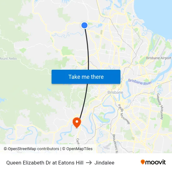 Queen Elizabeth Dr at Eatons Hill to Jindalee map