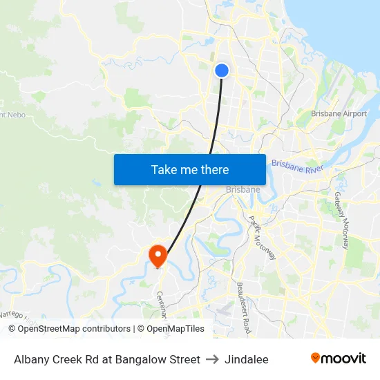 Albany Creek Rd at Bangalow Street to Jindalee map