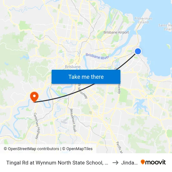 Tingal Rd at Wynnum North State School, Stop 10/5 to Jindalee map