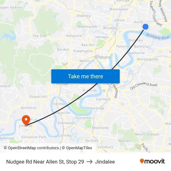 Nudgee Rd Near Allen St, Stop 29 to Jindalee map