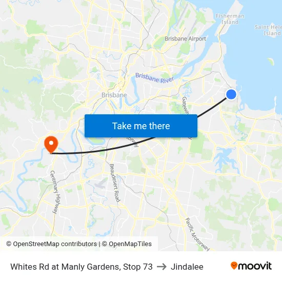 Whites Rd at Manly Gardens, Stop 73 to Jindalee map