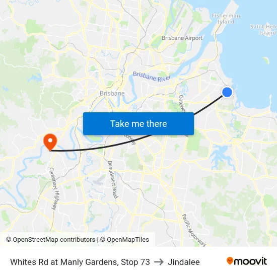 Whites Rd at Manly Gardens, Stop 73 to Jindalee map